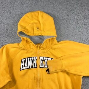 Antigua Iowa Hawkeyes Hoodie XXL Graphic Full Zip Collegiate Sports Thumb Holes